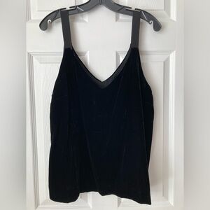 NWT J.Crew black velvet sleeveless top. Size XL.